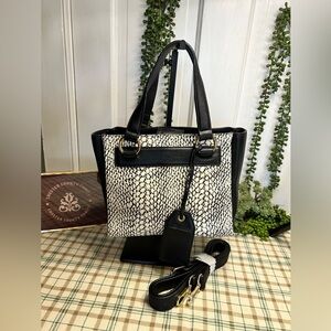 Isaac Mizrahi Small Black and White Satchel